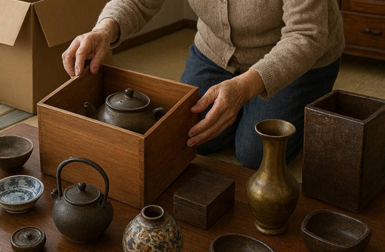 生前整理で骨董品を整理するイメージ