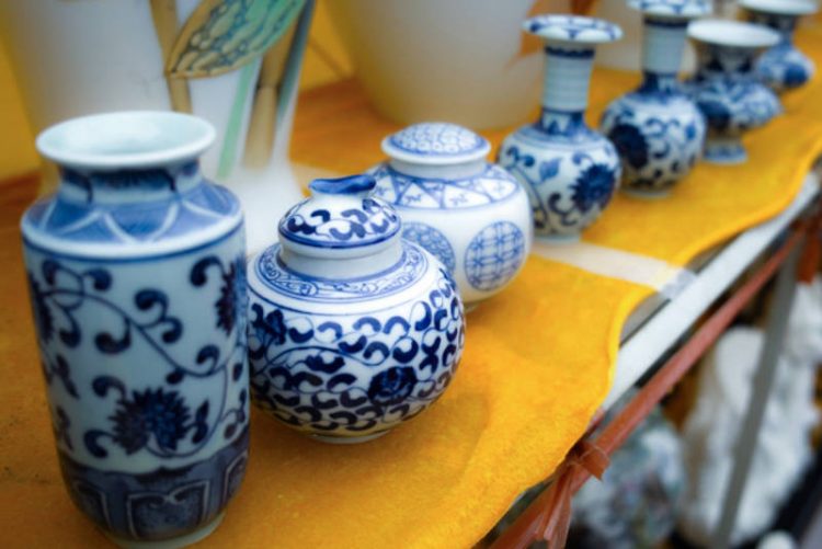 中国の染付陶器