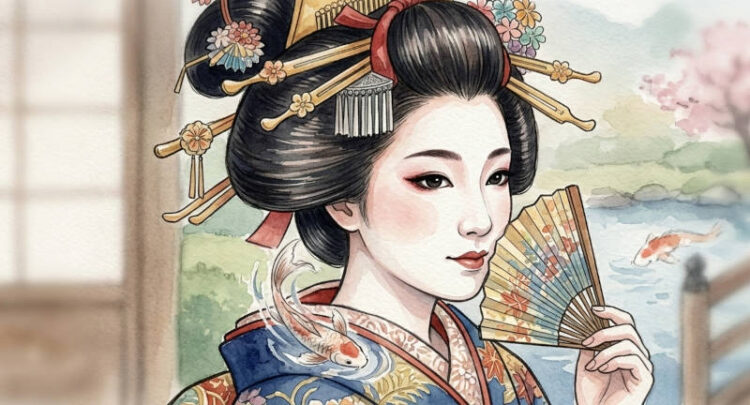 和服の舞子美人画